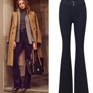 Veronica Beard Beverly Seamed Skinny-Flare Jean indigo rinse NWT 26